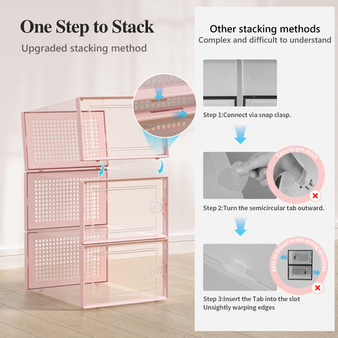 Kuject X-Large clear shoe storage boxes closet organizer for easy access