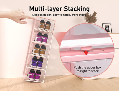 Kuject X-Large clear shoe storage under bed setup for discreet organization