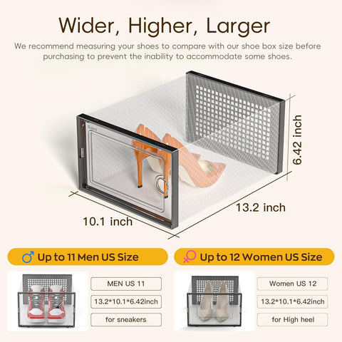 Dust and pet hair protection provided by Kuject X-Large shoe boxes