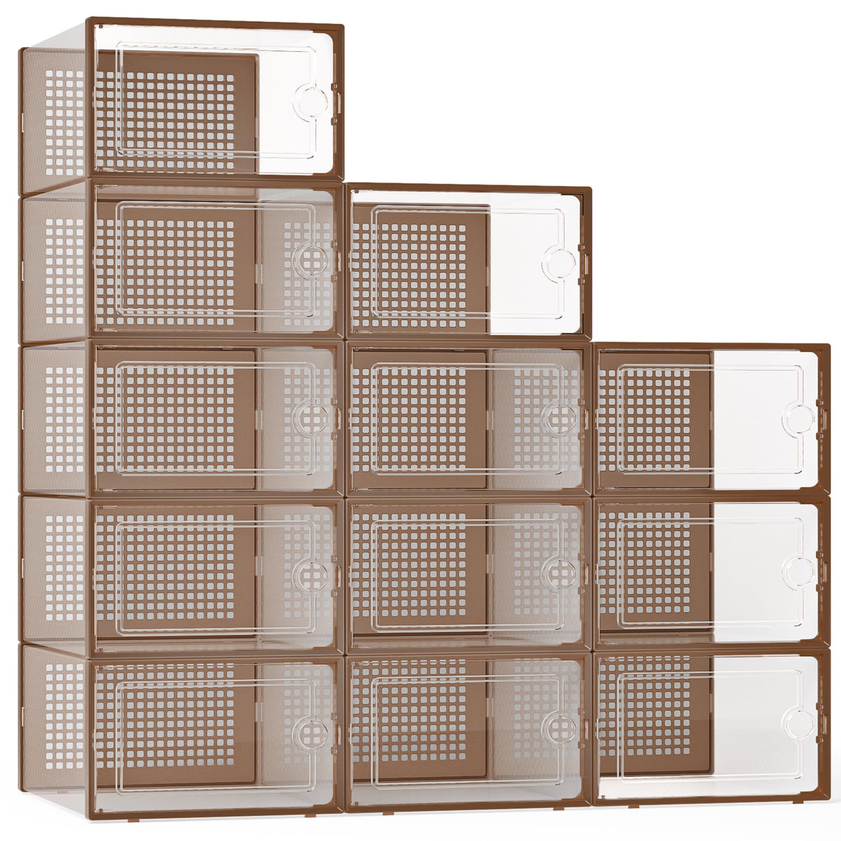 Kuject X-Large shoe boxes provide a clear entryway storage solution with dust protection.
