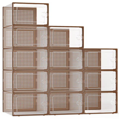 Kuject X-Large shoe boxes provide a clear entryway storage solution with dust protection.