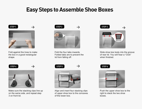 Kuject blue box offers clear visibility for quick shoe selection.