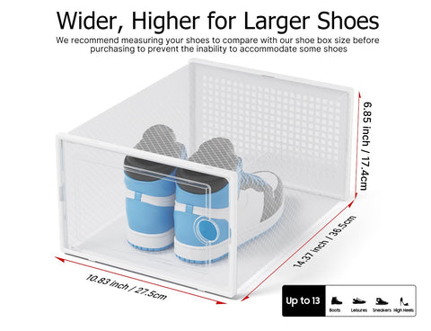 Stackable design of Kuject shoe storage box saves closet space
