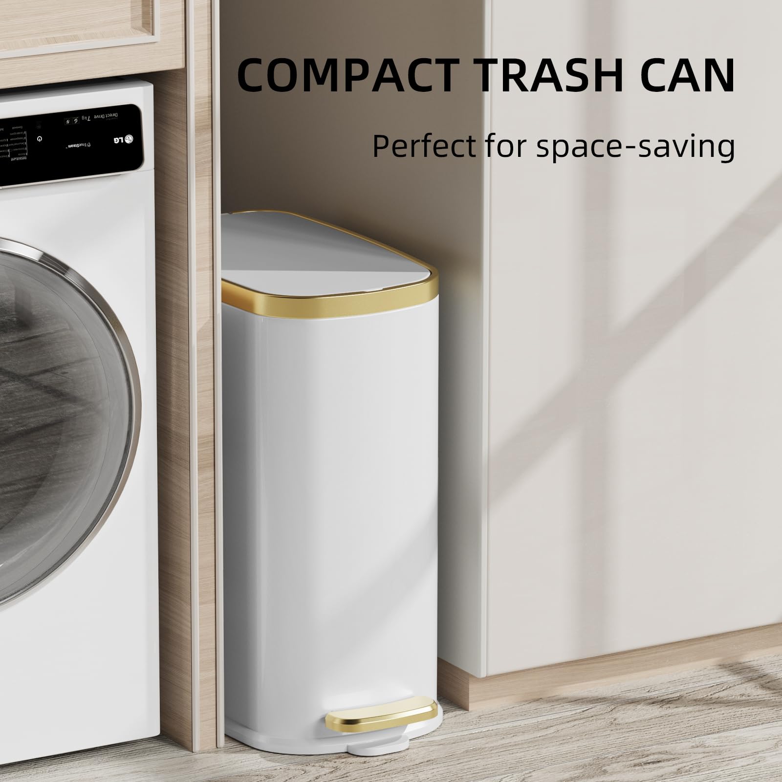 KUK 2.6 gal trash can with step pedal for hands-free use