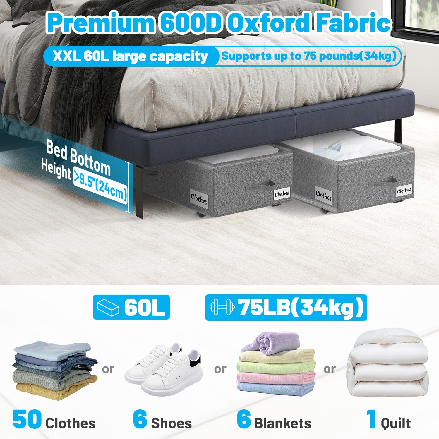 Kukikan 60L bin with clear lid helps you spot items at a glance.