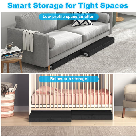 Kukikan foldable under-bed bin with PP boards for easy setup.