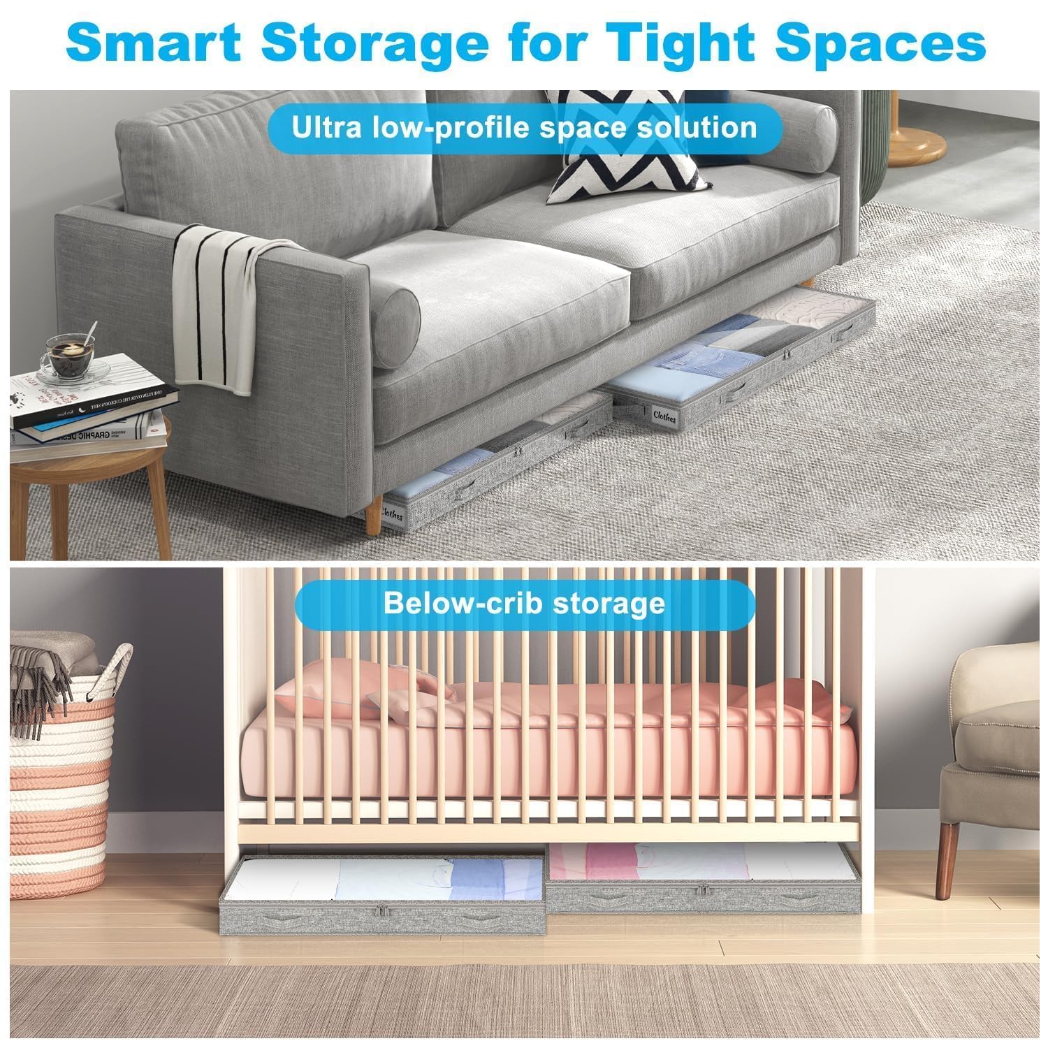 Kukikan soft-sides storage bag under bed offers lightweight handling and flexible storage.