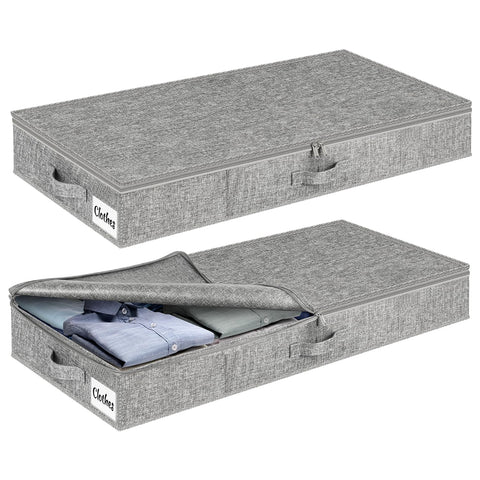 Kukikan under-bed container 2-pack for tidy blanket and clothing storage.