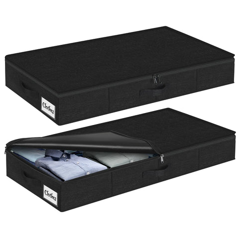 Kukikan under-bed storage bin 2-pack under a bed for organized clothes.