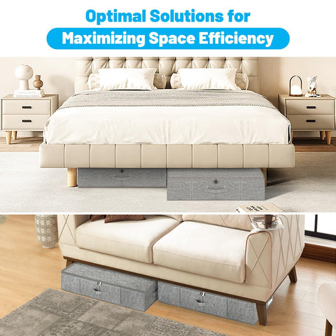 Kukikan under-bed storage bin 2pack dual zippers for easy access.