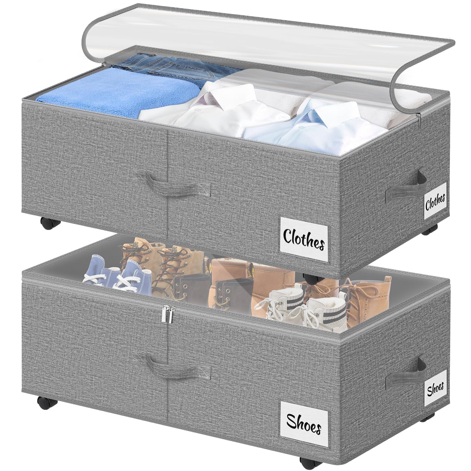 Kukikan under-bed storage with wheels enables easy movement for quick dorm room organization.