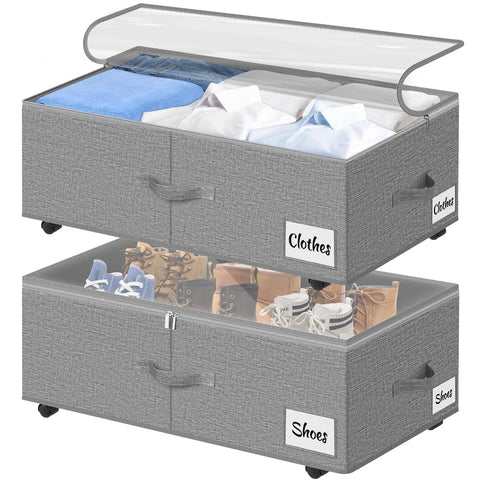 Kukikan under-bed storage with wheels enables easy movement for quick dorm room organization.