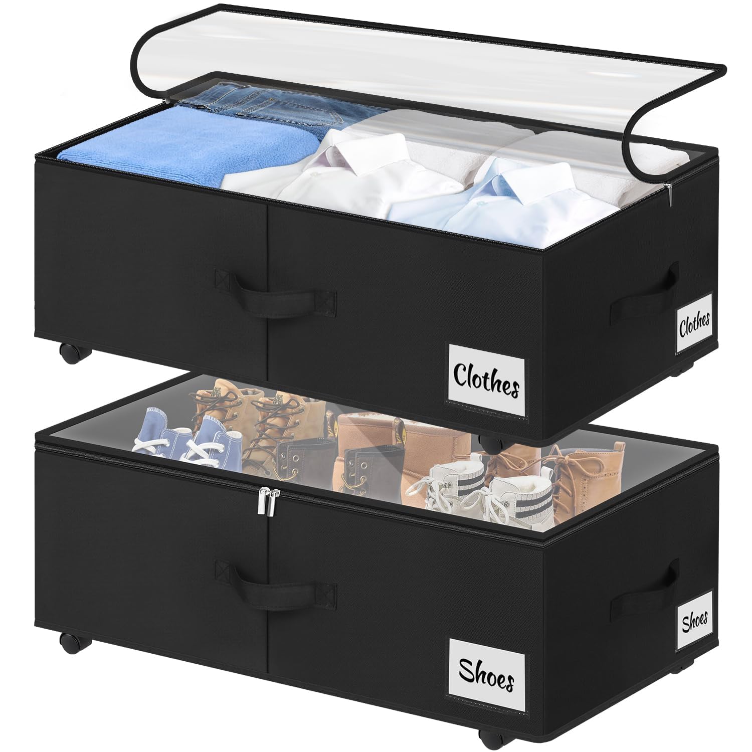Kukikan under-bed storage with wheels for easy setup and movement.