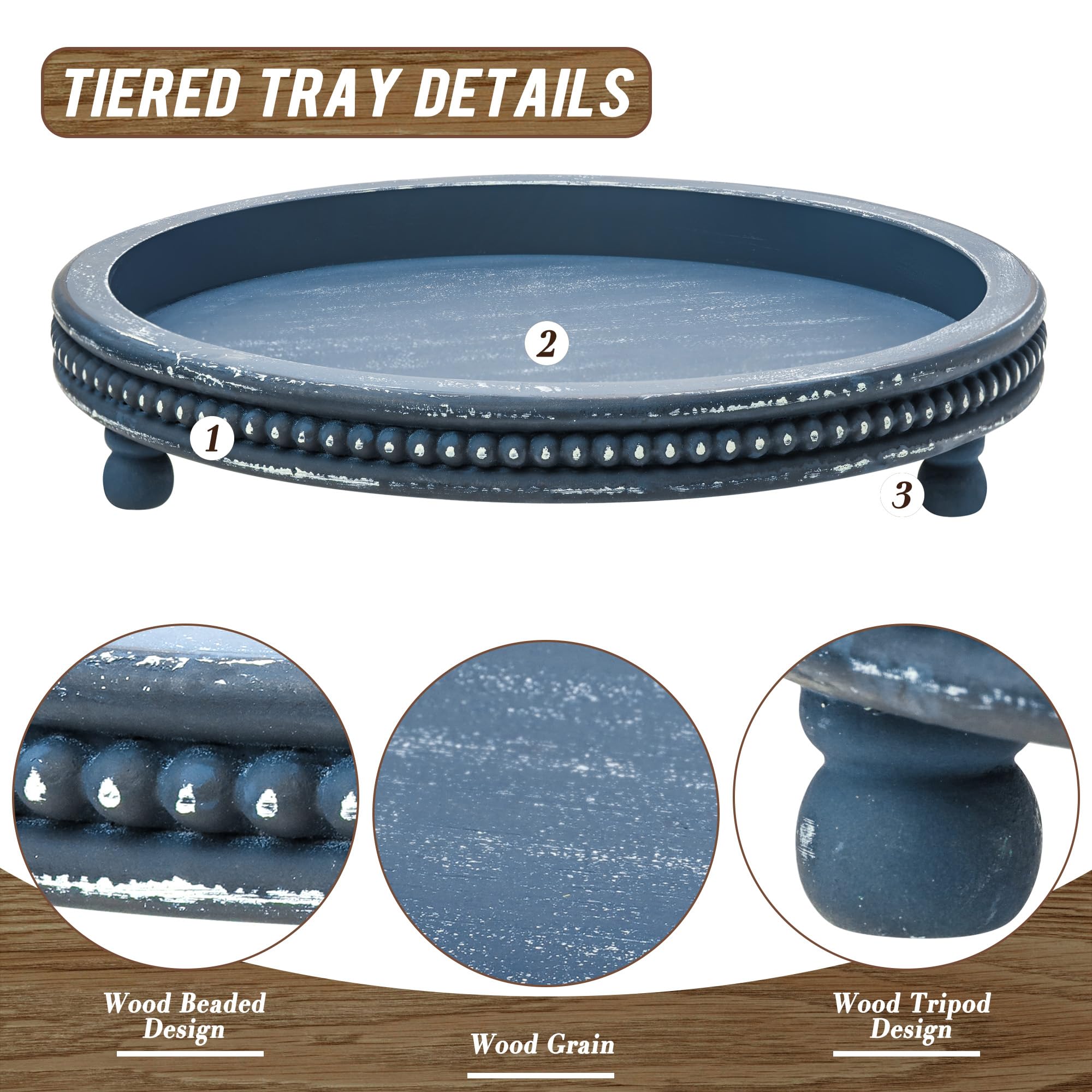 KULEDM blue tray on dresser to elevate bedroom decor