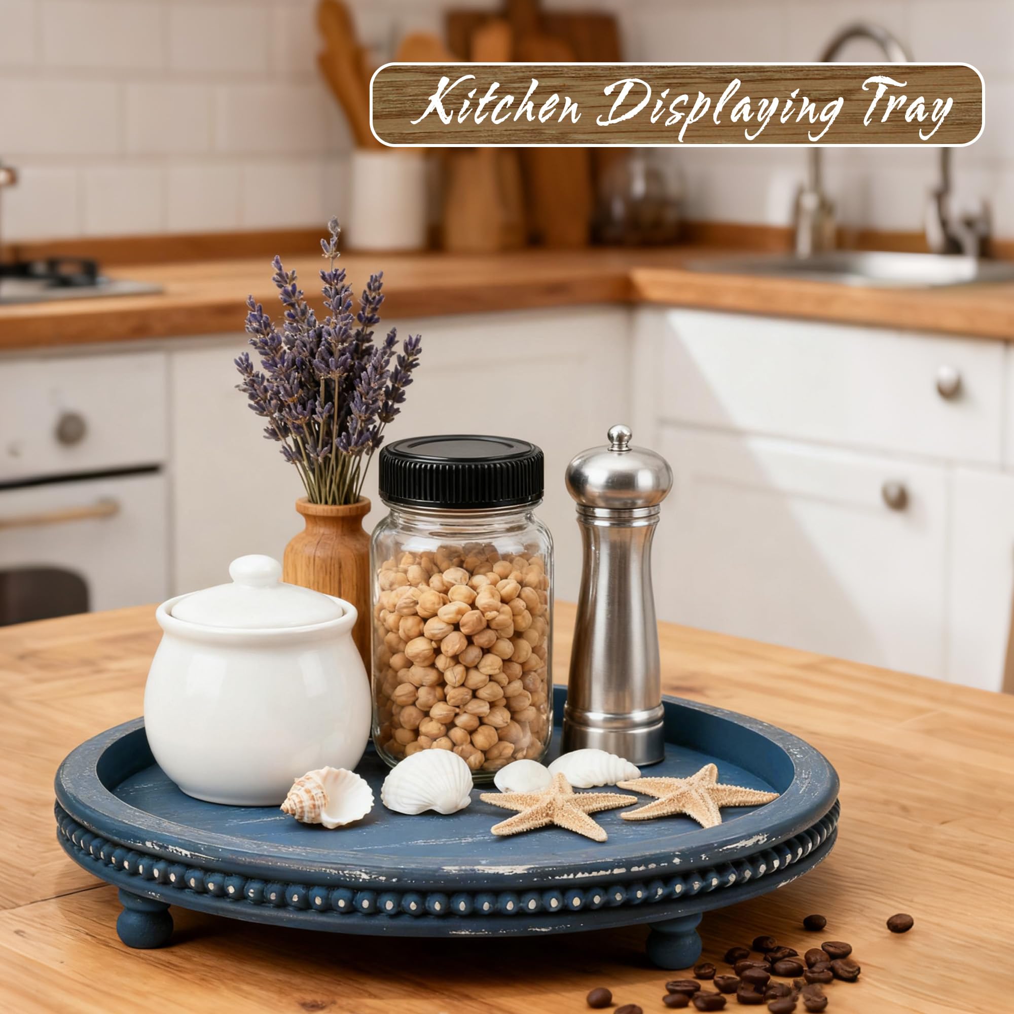 KULEDM blue decorative tray enhancing dining table décor