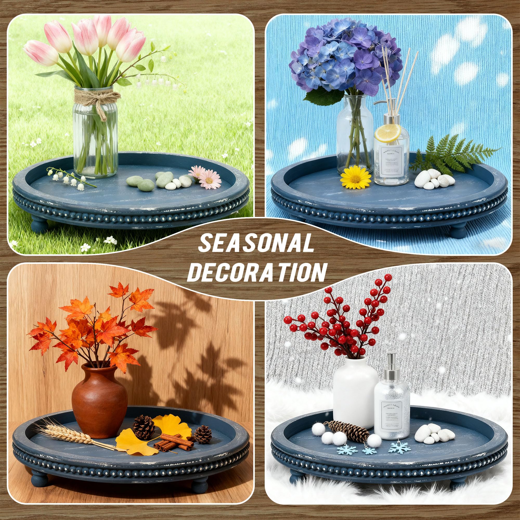 KULEDM blue tray used as a candle or tea-light display