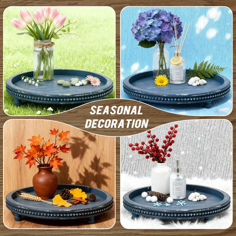 KULEDM blue tray used as a candle or tea-light display