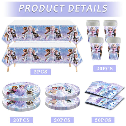KULINAN Frozen napkins 20-pcs for kid-friendly snacks and themed decor