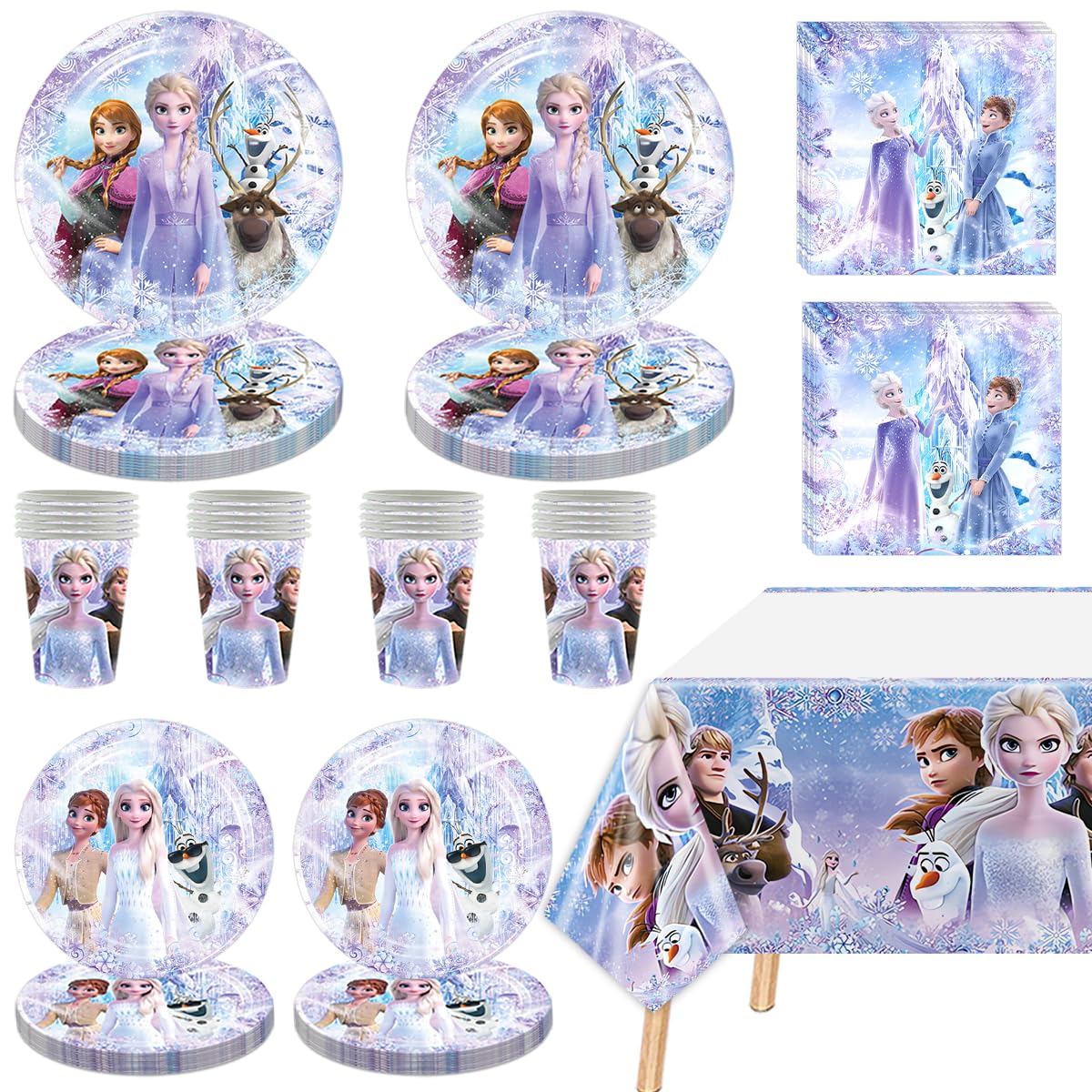 KULINAN Frozen plates 40-pcs for quick party setup and easy cleanup