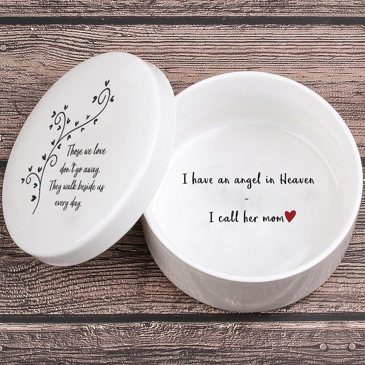 Kullder i have an angel i call her mom ceramic keepsake box holds cherished memories.