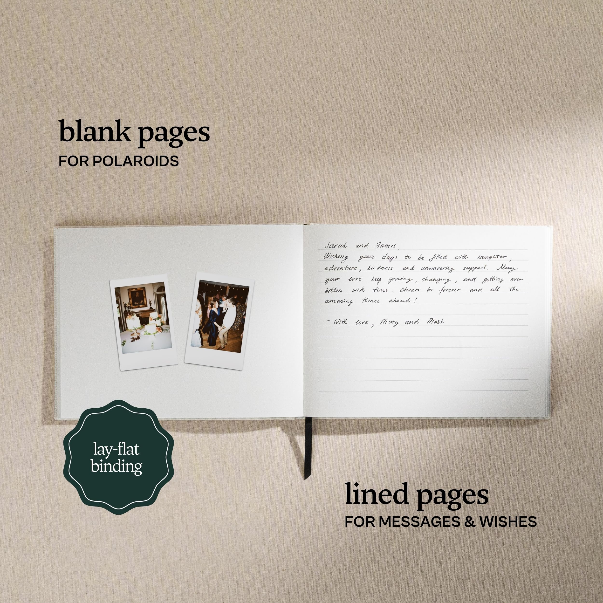 Kunitsa Co. guest book showing 144 pages for messages and keepsakes.