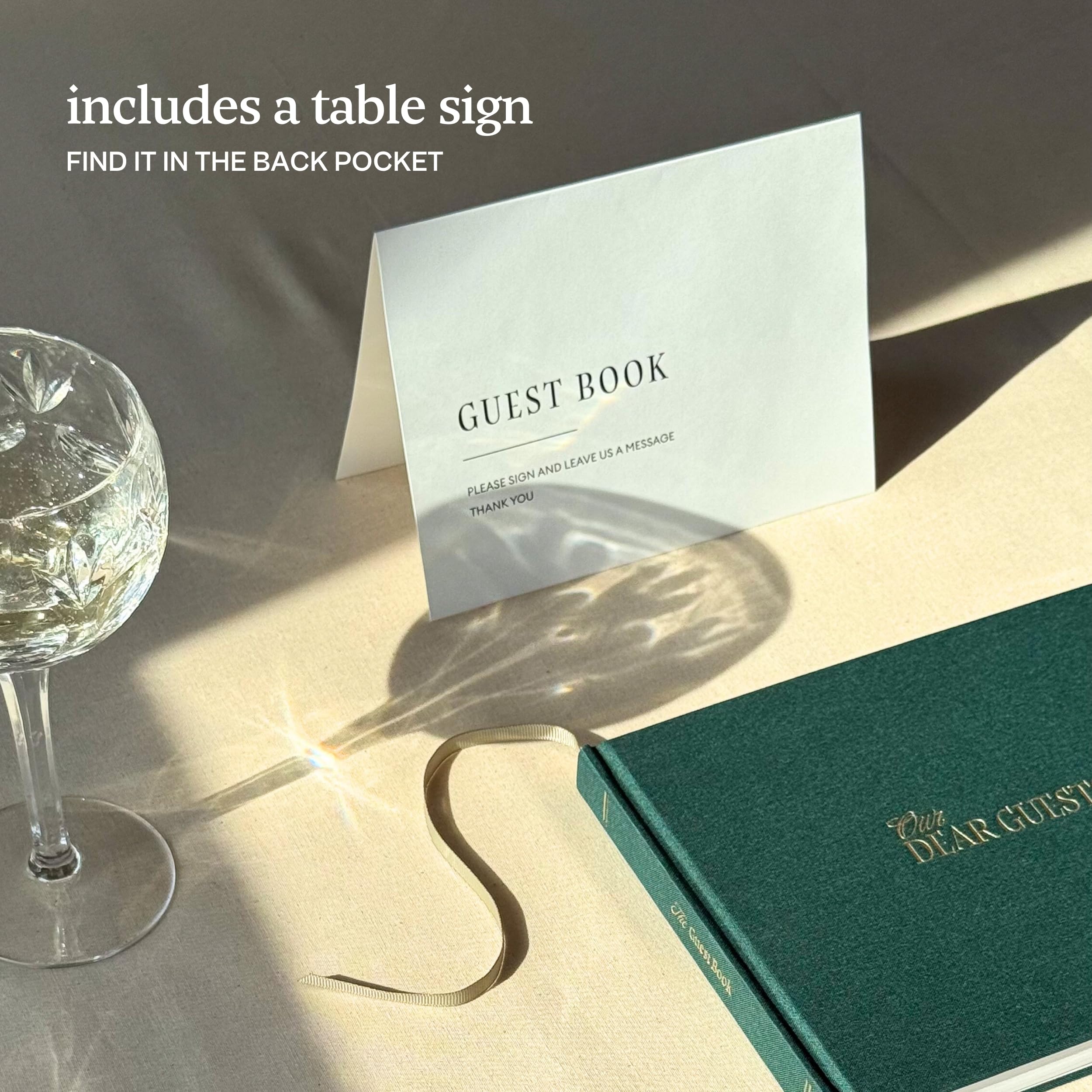 Kunitsa Co guest book pages provide high-quality writing surface for guest notes.