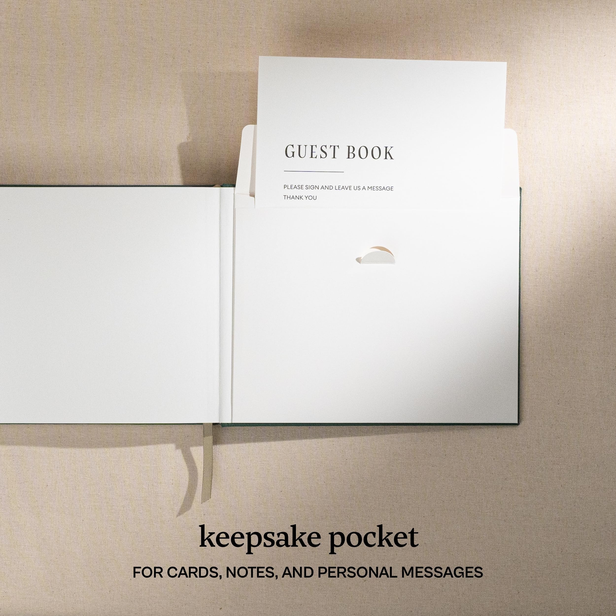 Kunitsa Co wedding guest book size 9x7 inches fits reception tables.