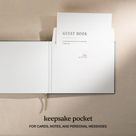 Kunitsa Co wedding guest book size 9x7 inches fits reception tables.