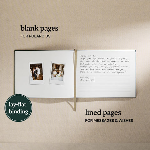Kunitsa Co wedding guest book spread with generous space for messages.