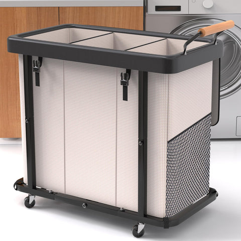 kunlabori 230L extra-large laundry sorter with lid for organized family laundry