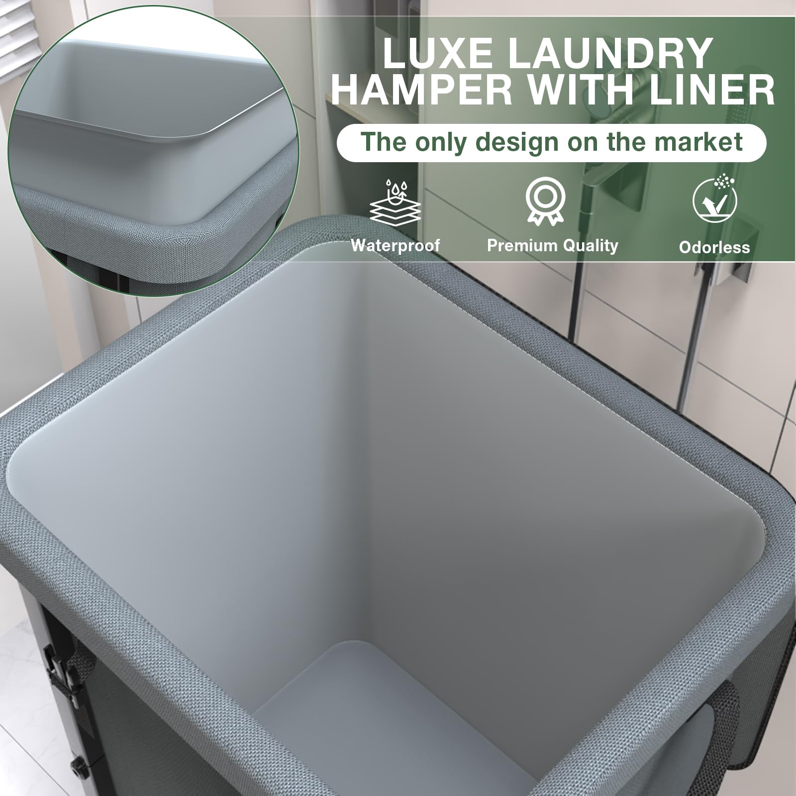 Kunlabori laundry basket with lid keeps contents concealed and organized.
