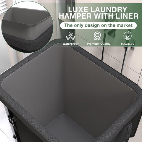 Kunlabori removable laundry bag design enabling quick, mess-free transfers.