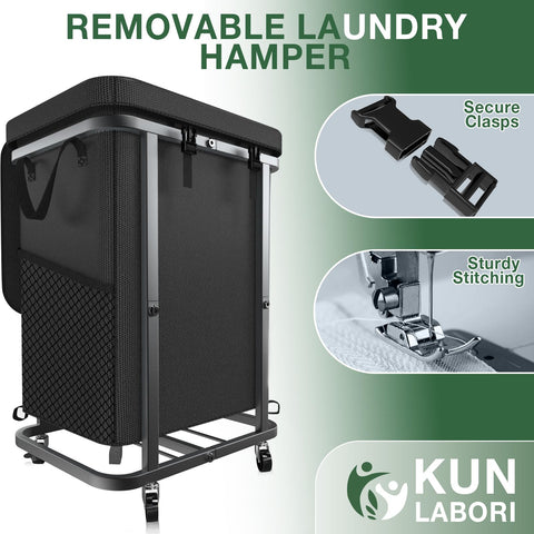 Kunlabori wheels with brakes allow safe movement and stable placement.