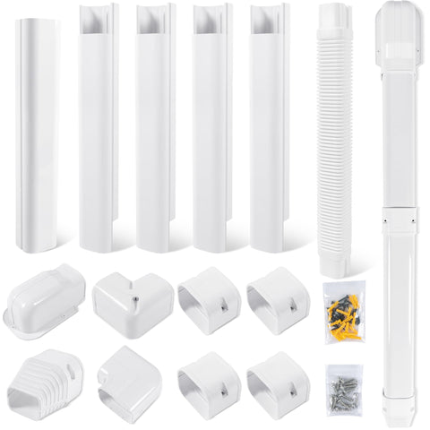 KuriProtect line-set cover kit close-up, displaying durable PVC for weather-resistant outdoor use.