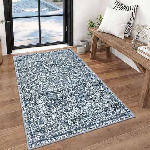 KUTA 3x5 entryway rug with non-slip backing for safer, busy homes.