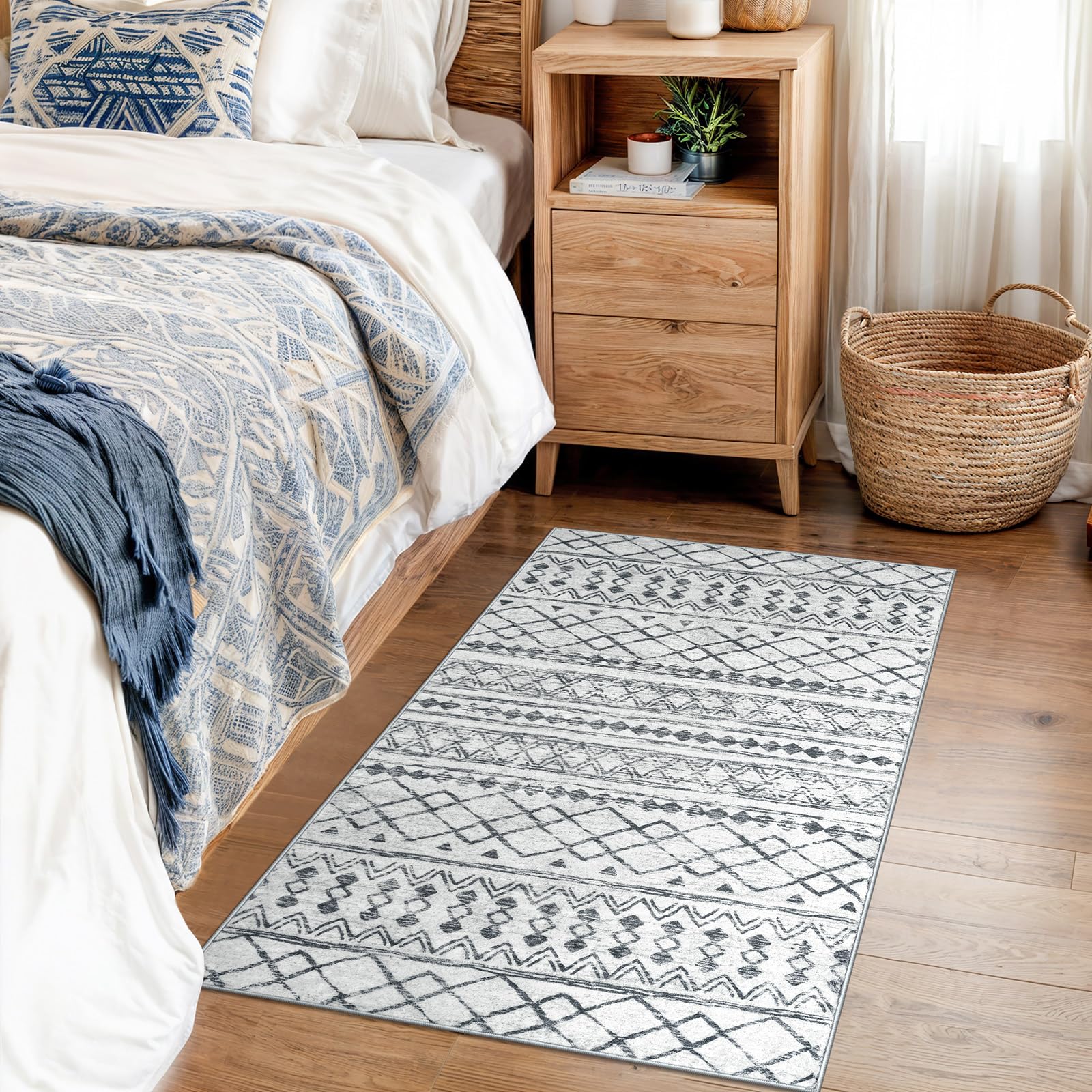 KUTA non-slip back keeps rug in place on hardwood or tile