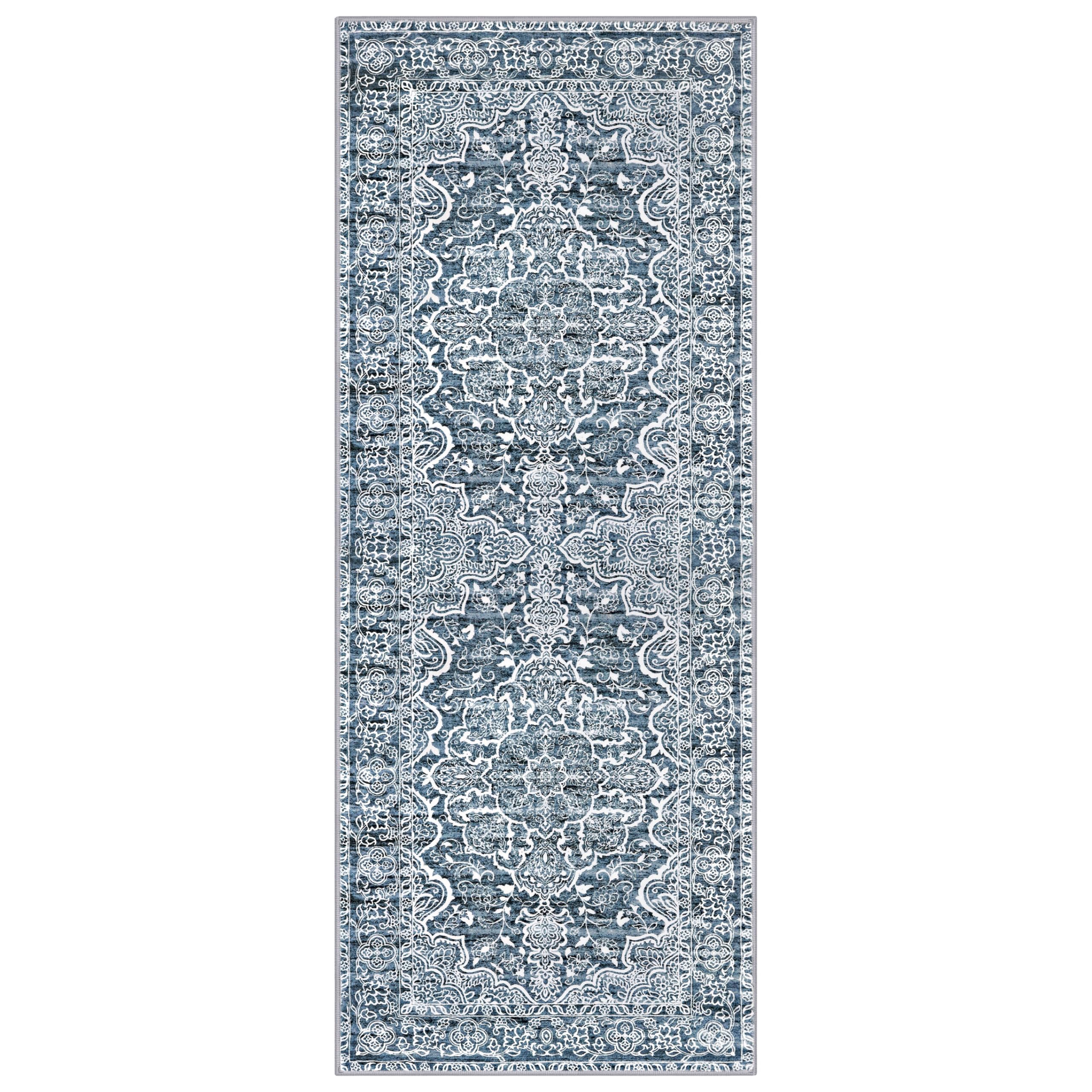 KUTA soft blue-white runner enhancing cozy bedroom or nursery spaces