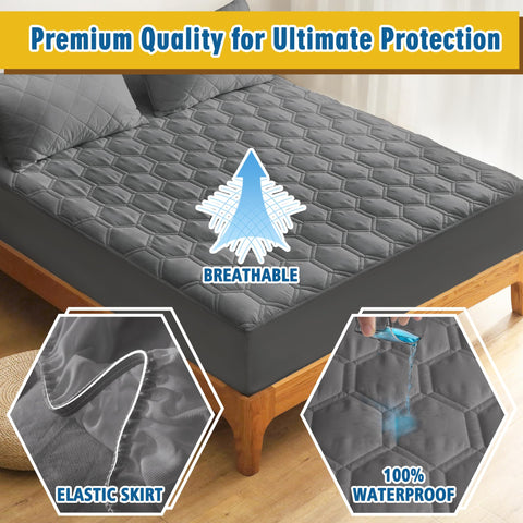 KUTUU mattress pad features a silent waterproof layer to protect your bed.