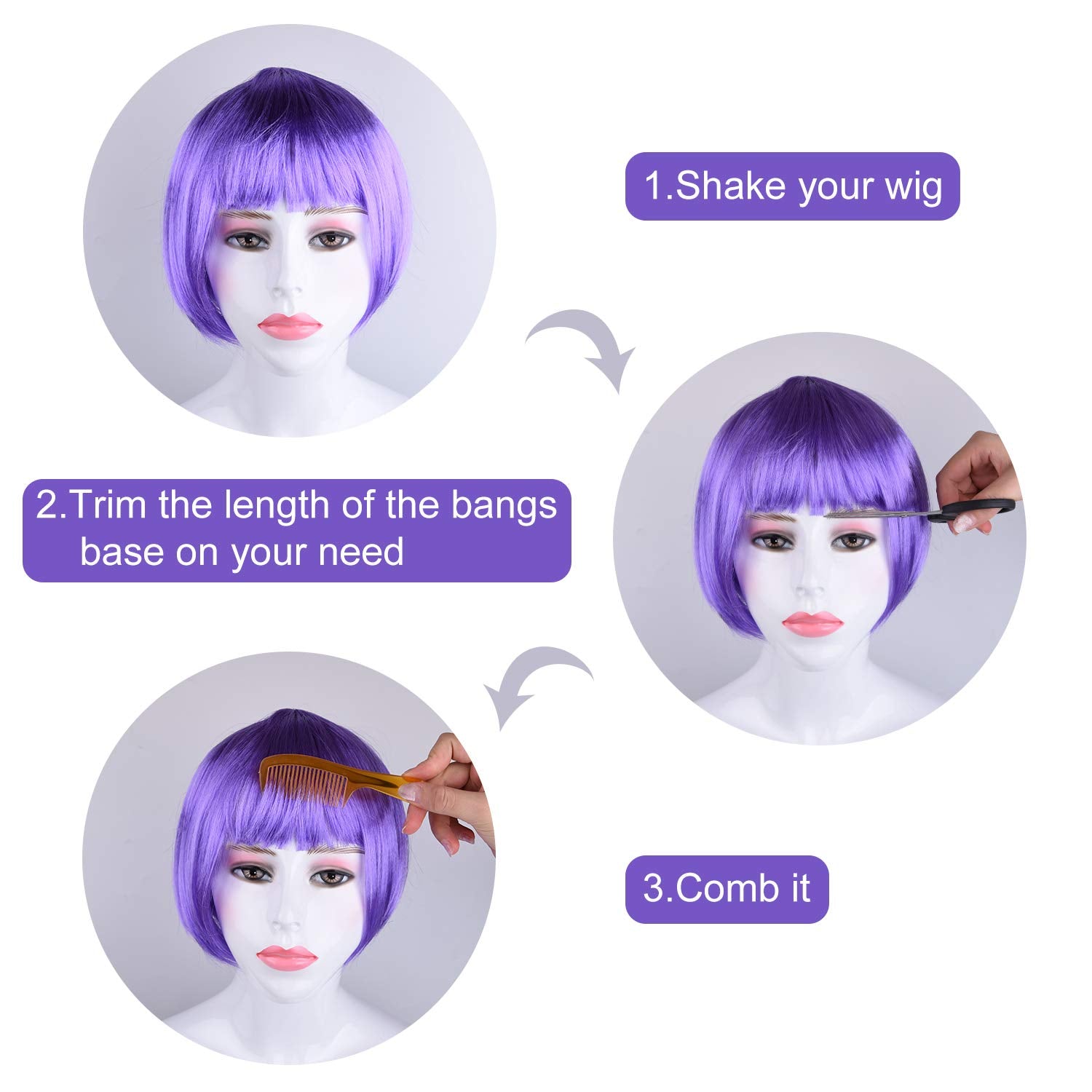 KUUQA neon green short bob wig for standout cosplay and events.