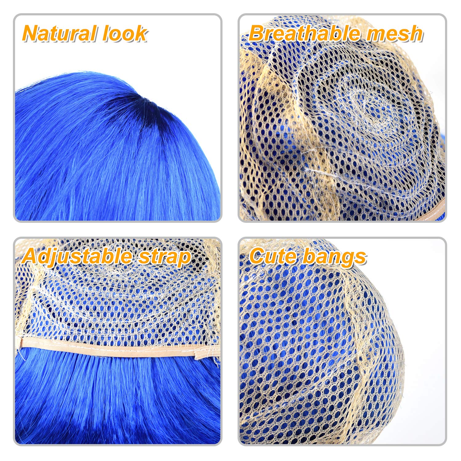KUUQA neon yellow short bob wig for high-energy party vibes.