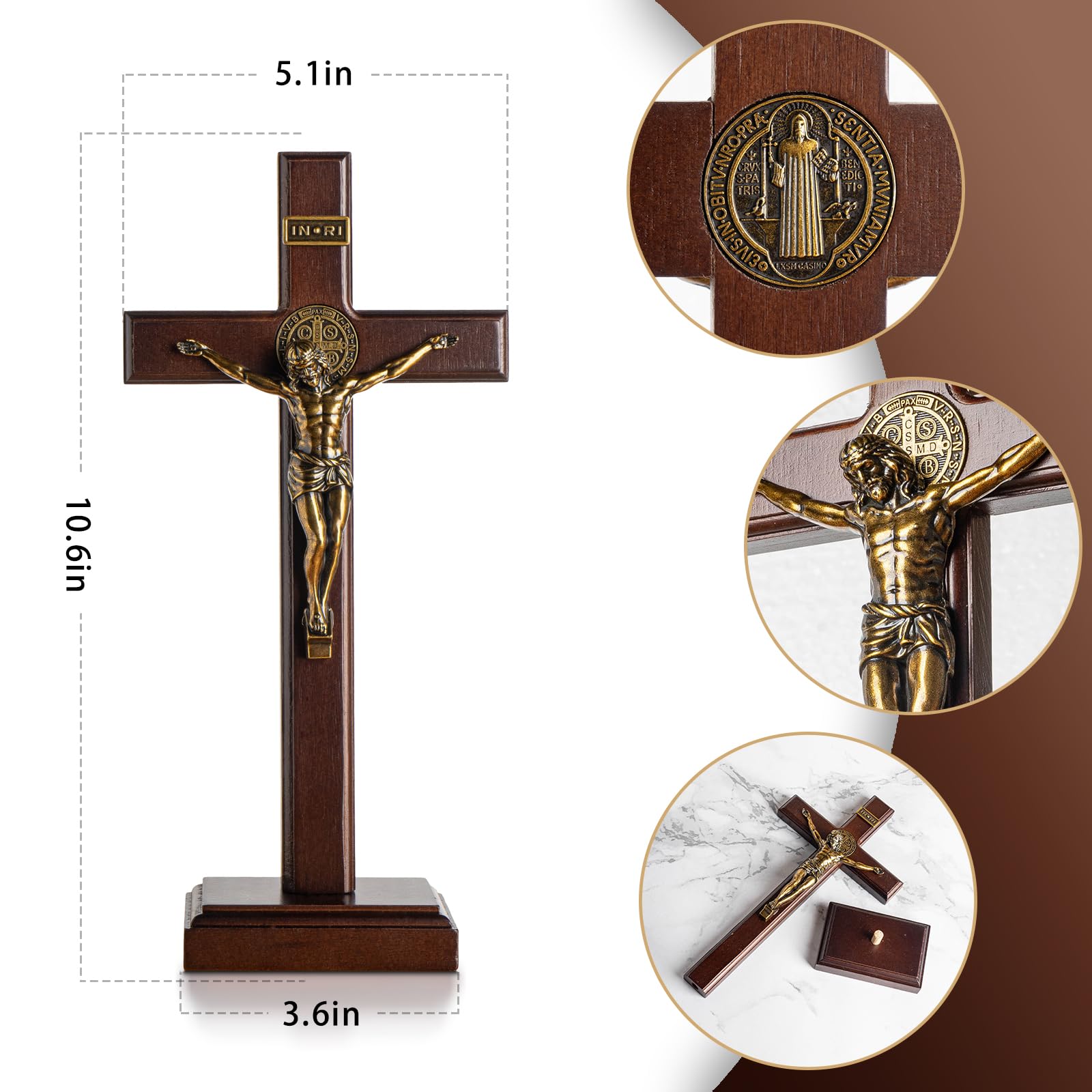 KUXBET crucifix close-up showing detachable stand side view