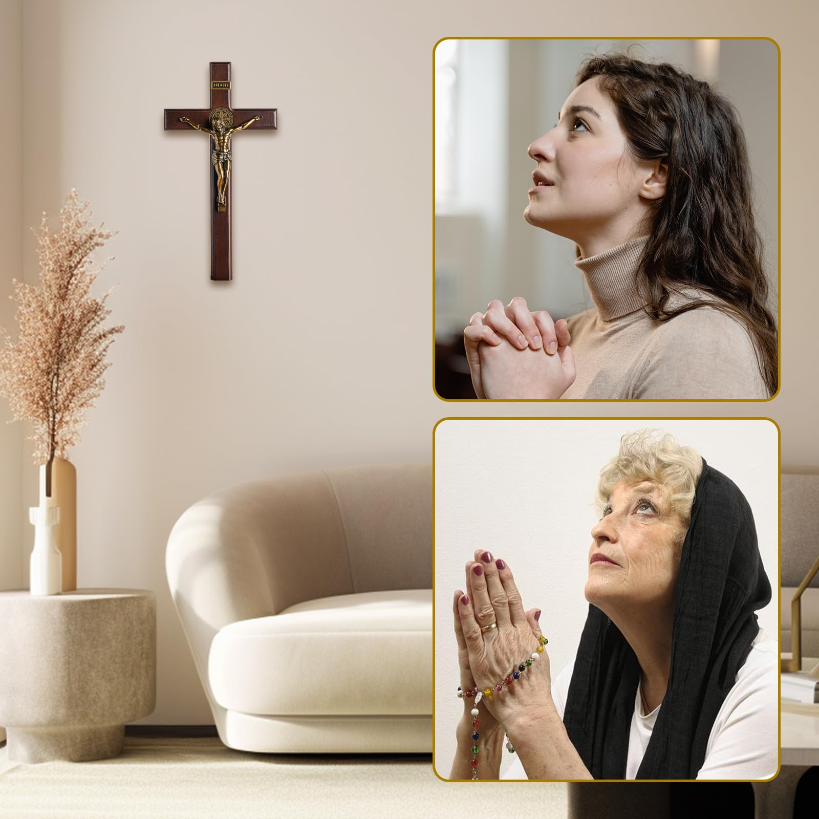 KUXBET cross decor suitable for living room or bedroom display