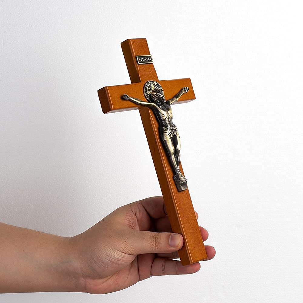 KUXBET smooth varnish finish protects the wood while showcasing the cross.
