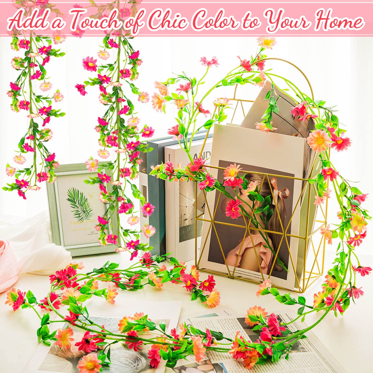 KVCSYAW floral garland ideal for weddings and parties with bright spring vibes.