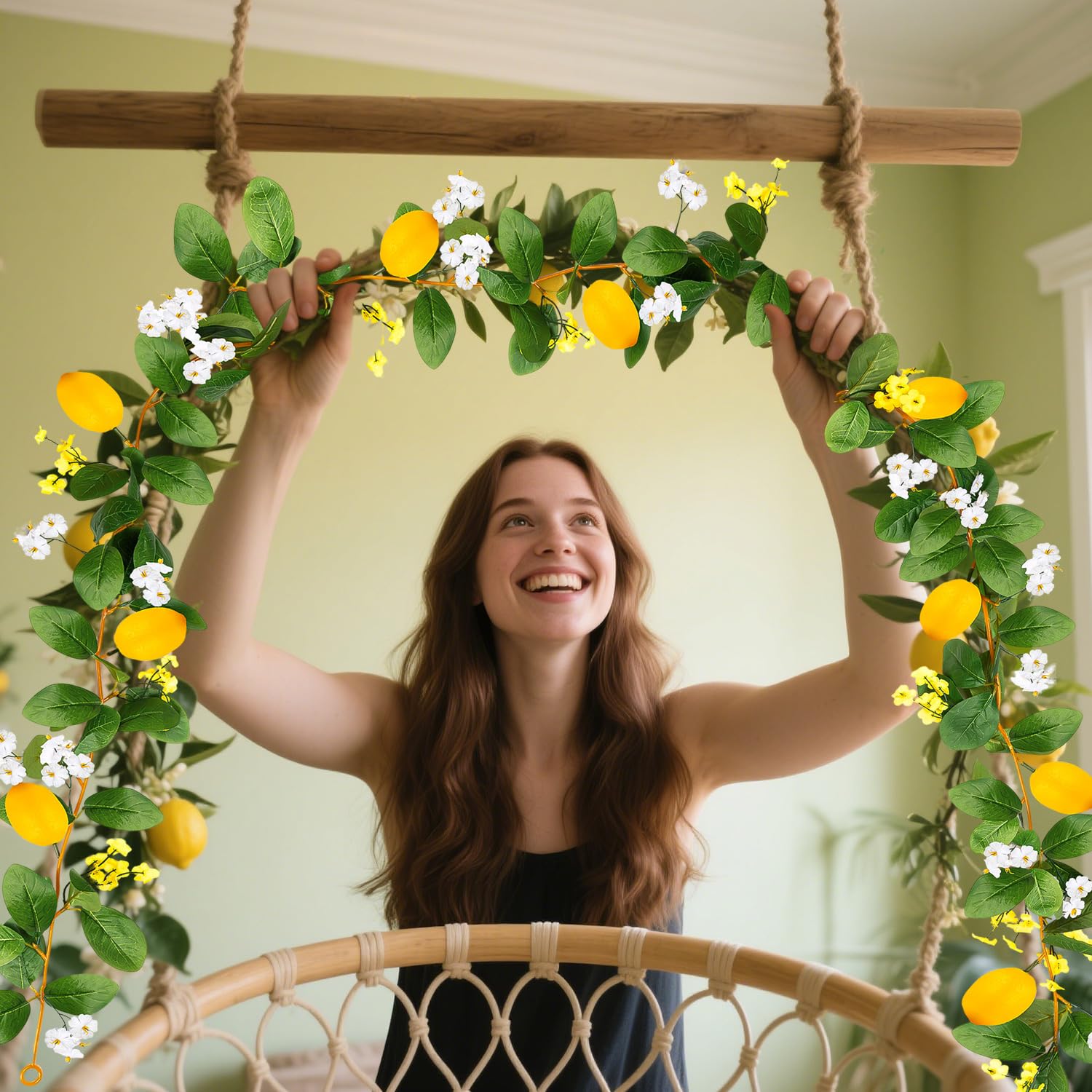 KVCSYAW lemon garland ceiling decoration for mantle display.