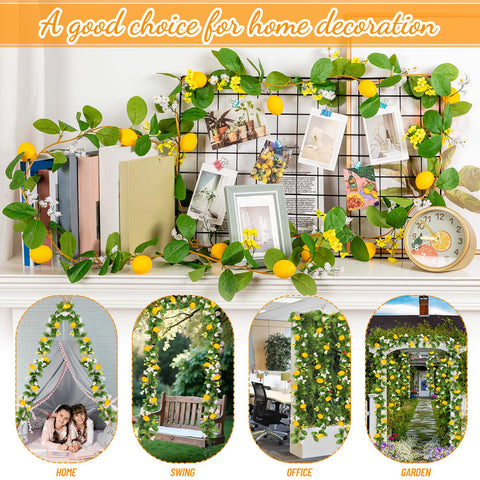 KVCSYAW lemon garland party decor adds visual pop.
