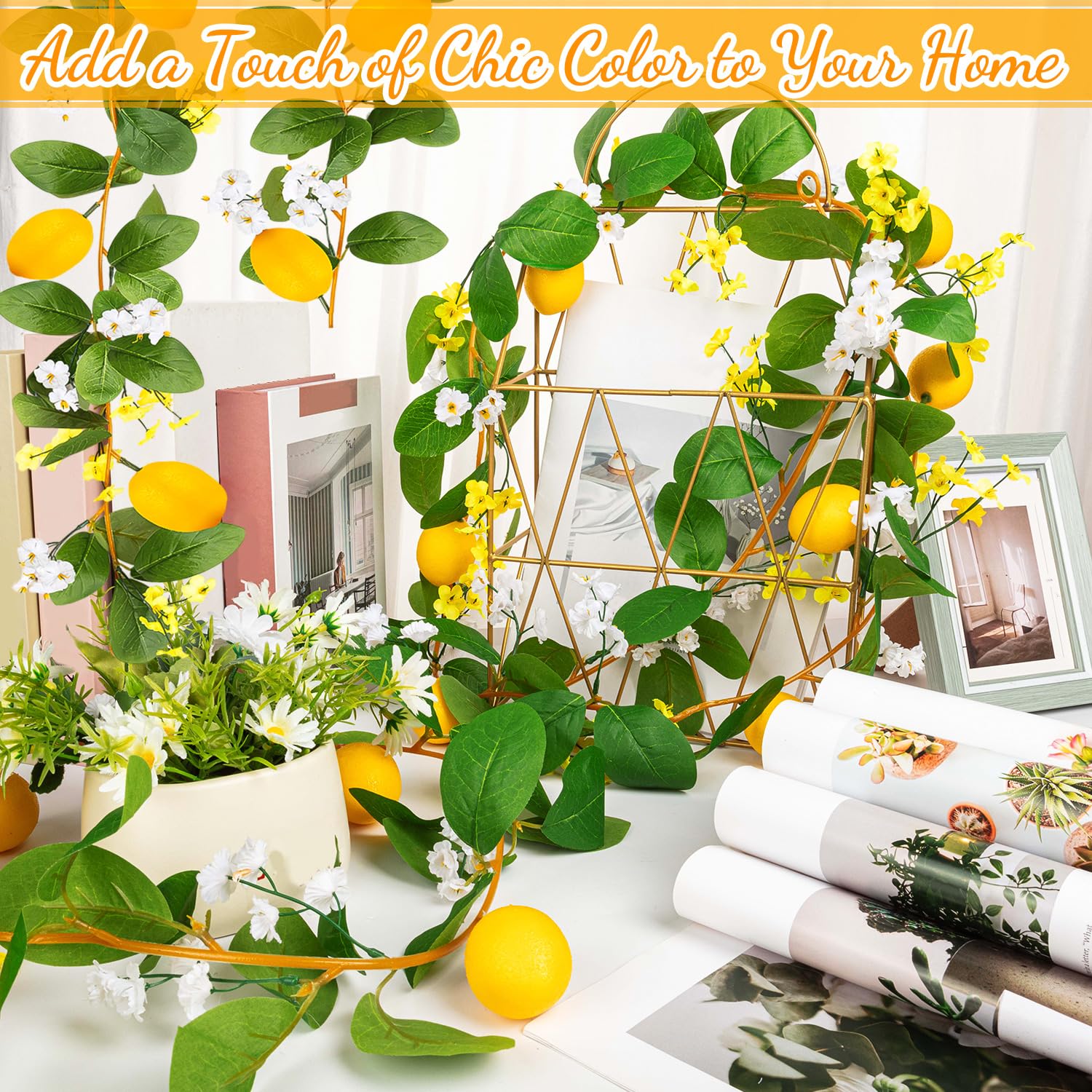 KVCSYAW lemon garland room decor idea for spring refresh.