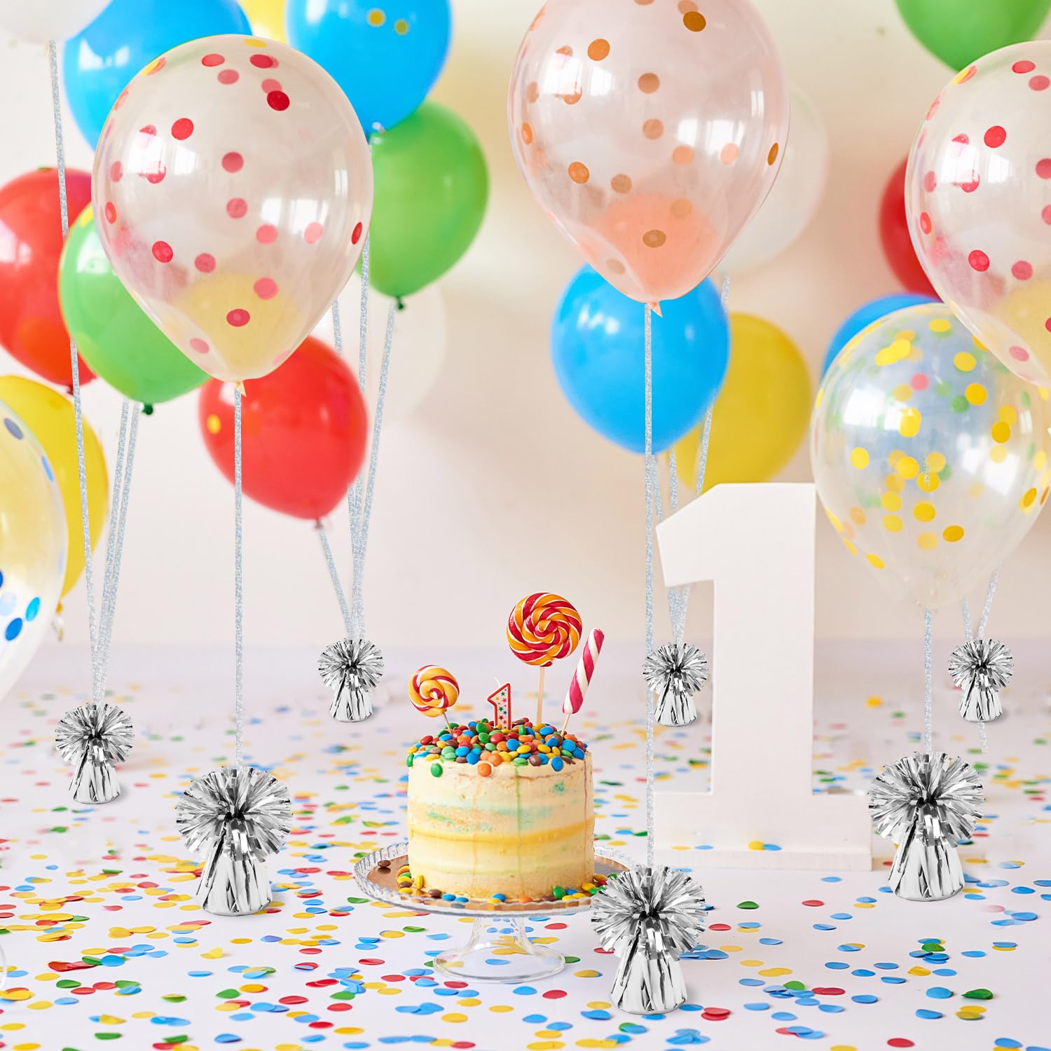 KVCSYAW balloon table centerpiece with secure weights