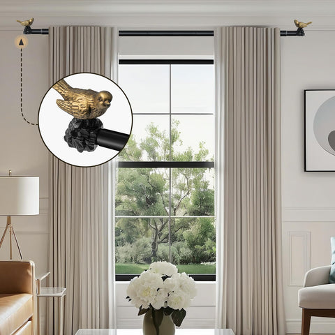 KVEEO living room curtain rod setup, adds vintage elegance