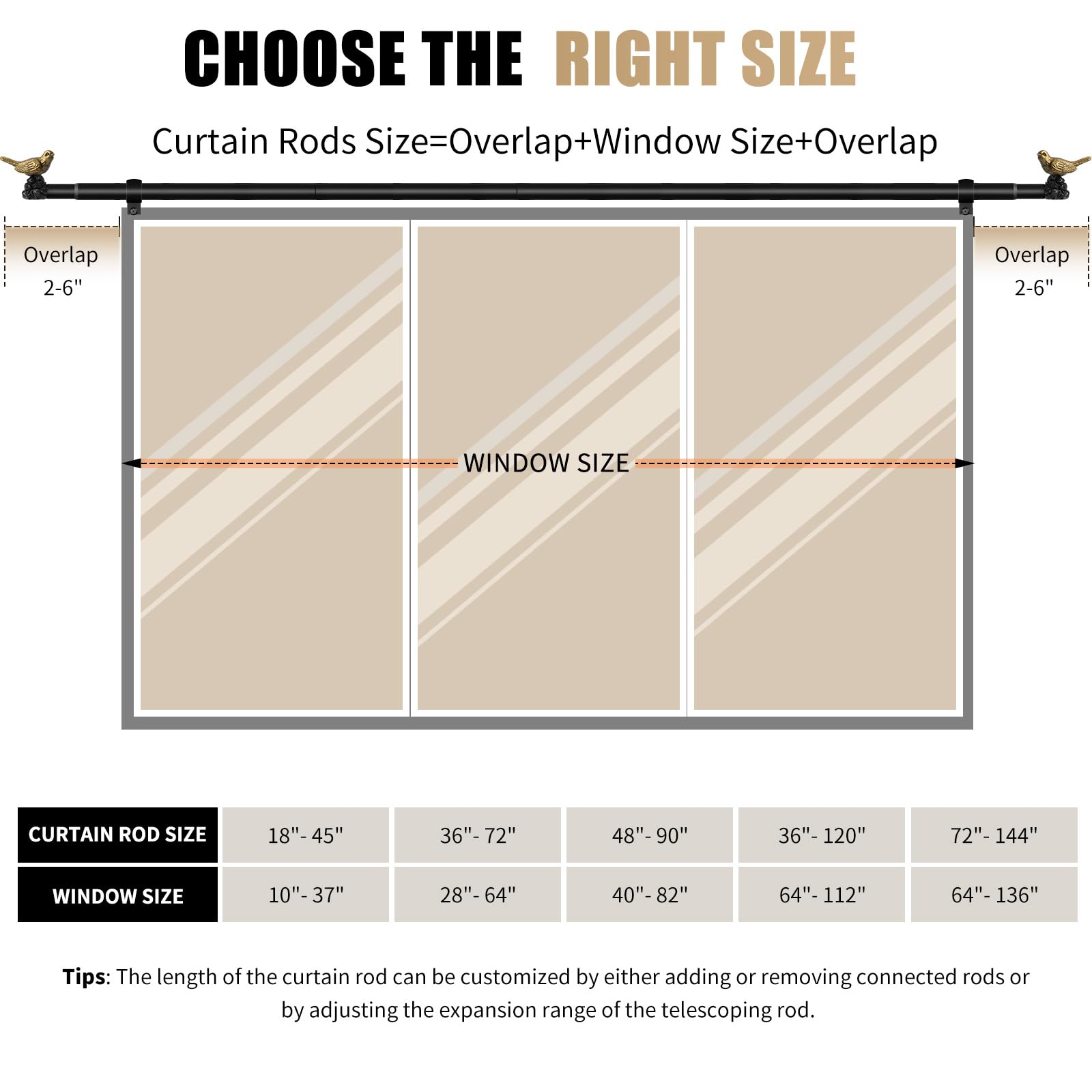 KVEEO outdoor-use capable curtain rod for patios and room dividers